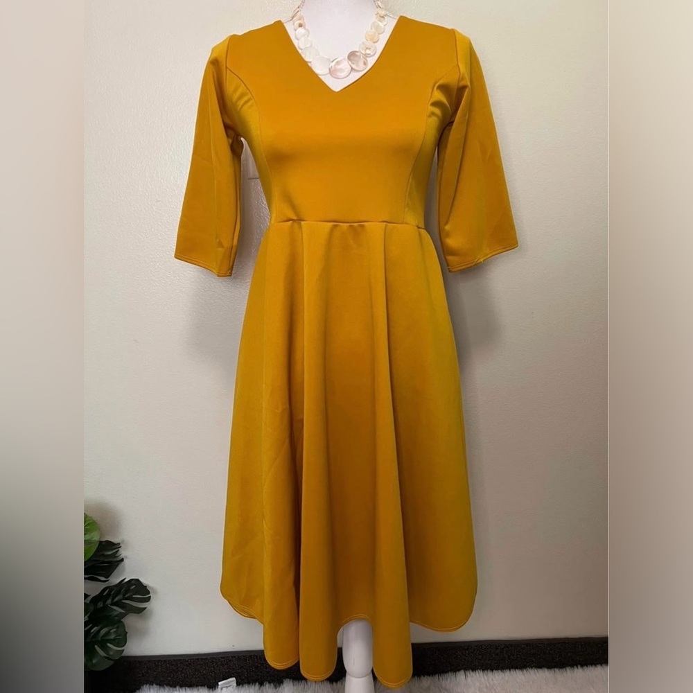 Elegant Mustard Yellow Dress
